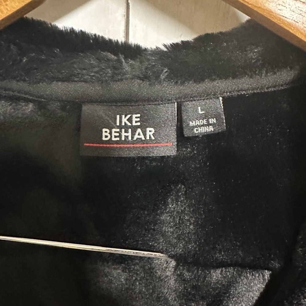 Ike Behar Burgundy Plaid Teddy Hooded Jacket Size L - Picture 4 of 6